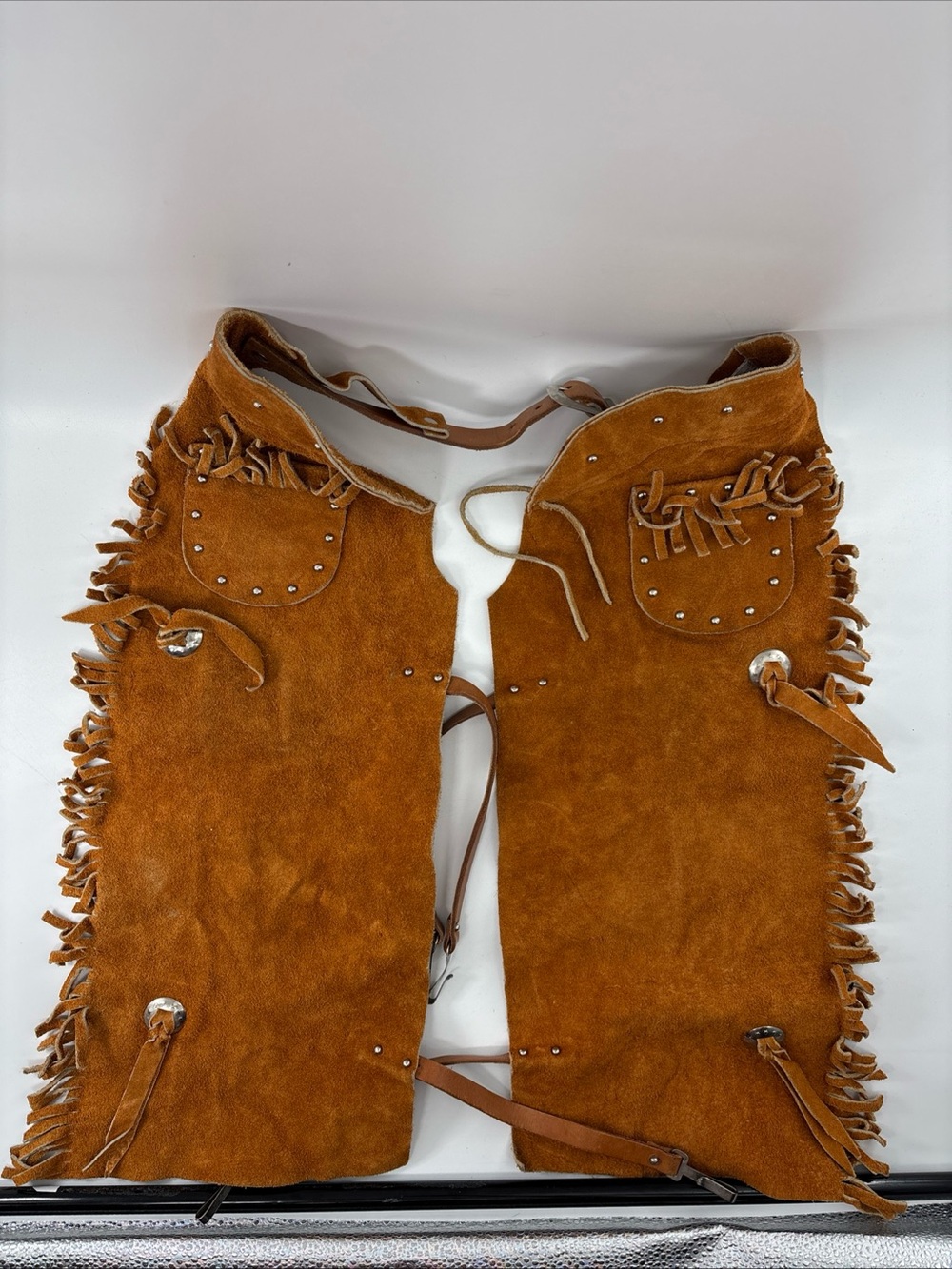 Vintage Suede  Leather Fringed Rodeo Chaps 5-6x
